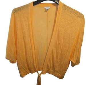 Chico's Sz. Xlarge Peach Open Front Coral Cardigan